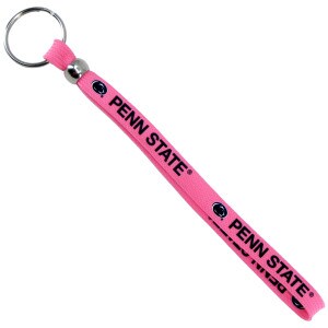 neon pink shoelace wristlet with repeating Penn State and Athletic Logo